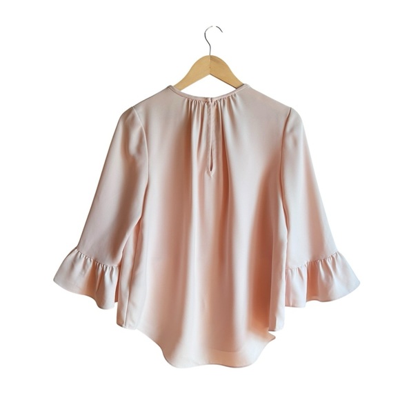 Kate Spade Embellished Crepe Top Blouse Medium Pink Champagne - Picture 8 of 16